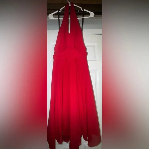 SL Fashion women’s red halter formal dress size‎ 10 vintage flowing casual - Picture 1 of 6